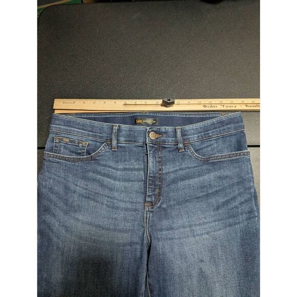 Lee Regular Fit Straight Leg Mid Rise Jeans Stretch Women's size 12 - Picture 5 of 6